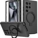 Designed for Samsung Galaxy S24 Ultra Case with Magnetic Ring Stand [Compatible with Mag-Safe][Military Grade Drop Protection][Build in Kickstand] S24 Ultra Phone Case 6.8",Black