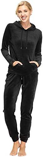 Dolcevida Womens Velour Sweatsuits Sets 2 Piece Tracksuits Outfits Full Zip Hoodie and Sweatpant Set Velvet Jogging Suit Medium