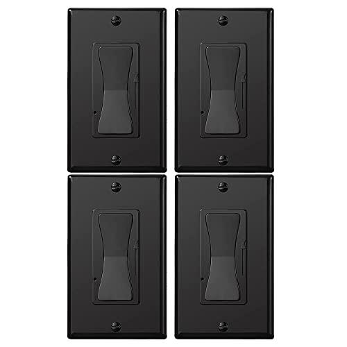 KEYGMA Black 0-10V LED Dimmer Switch for LED Lights, Single-Pole or 3-Way, Halogen and Incandescent Bulbs, Wallplate Included, ETL Listed KEYGMA Black 0-10V LED Dimmer Switch for LED Lights, Single-Pole or 3-Way, Halogen and Incandescent Bulbs, Wallplate Included, ETL Listed