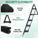 5-Step Folding Ladder, Heavy Duty Ladders for Home & Kitchen, Folding Ladder Easy to Store, Tall Ladder for Adults, Anti-Slip & Space-Saving Step Ladder, 330 Lbs Capacity