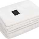 Dreamaker One-Touch Fleece Electric Heated Throw Blanket, 50x60 inches - Cozy, Machine Washable, with 4 Adjustable Heat Settings & Built-in Remote - Ultimate Comfort for Cold Nights - Off White