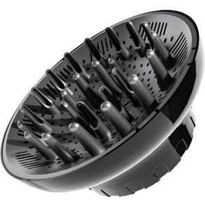 Diffuser Attachment for Hair Dryer, Hair Diffuser for Curly Hair, Universal Diffuser for 1.4-2.6" Hair Blow Dryer Long Thick Curly Wavy Hair, Black