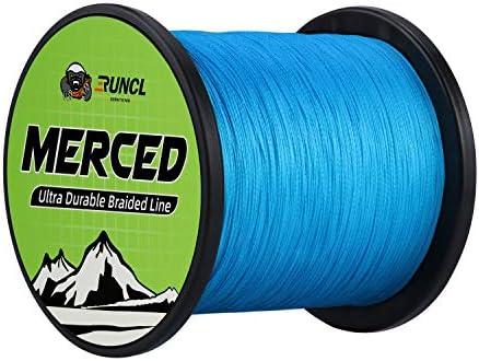 RUNCL Braided Fishing Line Merced, 1000 500 300 Yards Braided Line 4 8 Strands, 6-200LB - Proprietary Weaving Tech, Thin-Coating Tech, Stronger Smoother for Freshwater Saltwater