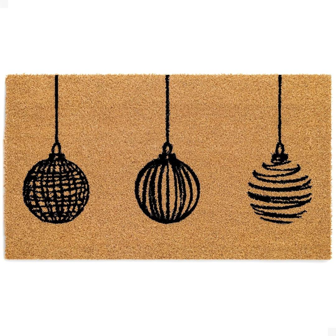 THEODORE MAGNUS Christmas Door Mat - Welcome Mat for Front Door with Non-Slip Backing - Durable Doormat - Perfect for Outside Entrance Matt - Outdoor/Indoor - Decorations - 17" x 30"