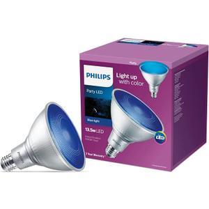 Philips LED Non-Dimmable PAR38 Blue Party Light Bulb - EyeComfort Flicker Free - E26 Base - 13.5W - Indoor