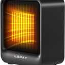 Lerat Space Heater, Portable Mini Heater for Indoor Use, 500W Fast Heating Small Desk Heater with Overheating & Tip-Over Protection, Lightweight Electric Heaters for Office, Home, Camping, Black