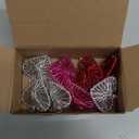 Geosar 16 Pcs Valentine Tree Heart Ornaments Decorative Heart Shaped Balls Bulk Hanging Balls Vase Bowl Fillers for Valentines Home Decor Wedding Anniversary Party Table (Pink,Red,Silver)