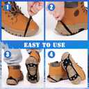 Non Slip Gripper Spike - Ice Traction Cleats Walk Traction Cleat Sturdy Ice Snow Grips for Shoes & Boots with Steel Studs Crampons (4 Pairs Black)