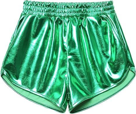 Perfashion Girls Metallic Shorts Sparkly Shiny Hot Pants Gold/Silver/Pink Outfit