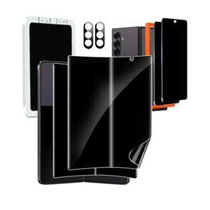 Milomdoi 6 in 1 Privacy Screen Protector for Samsung Galaxy Z Fold 7, 2 Pack Inside Anti-Spy Film with 2Pack Front Tempered Glass + 2 Pacs Camera Lens Protector Accessories