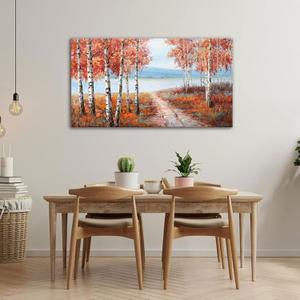 YDYSUNE Landscape Nature Wall Art - Forest Artwork for Walls - Scenery Canvas Wall Art - Orange Painting for Living Room - Farmhouse Decor - Wall Pictures for Bedroom 2040IN (20L" x 40W")