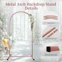 Metal Arch Backdrop Stand Set of 3, Heavy-Duty Balloons Arch Frame for Wedding Ceremony, Party, Baby Shower, Birthday Decorations (Rose Gold, 7.2ft+6.6ft+6ft)