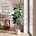 Artificial Fiddle Leaf Fig Tree 7FT, Large Realistic Faux Ficus Lyrata Plant with Pot Large Faux Plant for Indoor Outdoor Home, Office, Living Room, Bathroom Decor
