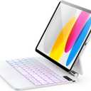 For iPad (A16) 11th &10th generation Case with Keyboard, Backlight Multi-Touch Trackpad for iPad 11th Gen 2025 11 inch&10th Gen 2022 10.9 inch, Magic-Style with Floating Cantilever Stand, T-White