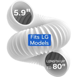 Flexible AC Exhaust Hose, 5.9" Diameter Counterclockwise AC Hose, Length to 80", Portable Air Conditioner Vent Hose Compatible with Delonghi & LG Air Conditioner Parts