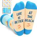 Zmart Sports Gifts for Men Women - Skating Surfing Socks for Beach Yoga Lover Hunter (Life is Better at the Beach)
