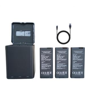 3PCS x 1100mAh Batteries for Ryze Tech DJI Tello Battery USB Speed 3 in 1 Charger black