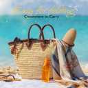 Womens Beach Sun Straw Hat, Wide Brim Sun Hat Travel Foldable Summer Wind Lanyard UPF 50+