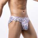Malowinda Men's Spandex Low Rise Printed Bikini Briefs Underwear XXL