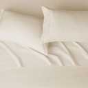 Amazon Basics Lightweight Super Soft, Breathable Easy Care Microfiber 4 Piece Bed Sheet Set with 14-Inch Deep Pockets, Queen, Beige, Solid