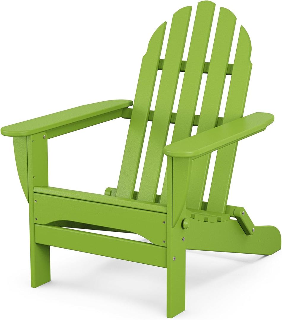 POLYWOOD AD5030LI Classic Folding Adirondack Chair, 29W x 35D x 34H, Lime, 35.65"D x 28.75"W x 36.59"H