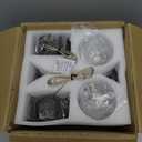 2 Pack Modern Crystal Moon Pendant Lights, Dimmable Natural White (3000K) LED Black Hanging Light Fixture for Kitchen Island, Dining Room, Bar, Bedroom