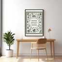 Trendy Home Sweet Home Botanical Poster Vintage Minimalist Wall Art Retro Green Plants Canvas Painting Floral Picture Print for Bedroom Living Room Kitchen Office Decor 12x18inch Black Aluminum Frame