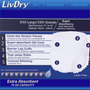 LivDry Adult Incontinence Underwear, Overnight Comfort Absorbency, Leak Protection (XXX-Large (44 Count))