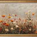 ARPEOTCY Large Vintage Gold Framed Floral Wall Art, Elegant Wildflower, 36"L x 24"W