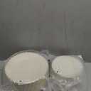 100 Pc Ivory Scalloped Plastic Plates for Party with Gold Trim | 50 Dinner & 50 Dessert Party Plates | Elegant Fancy for Wedding, Bridal Showers Special Moments (50 Guests)