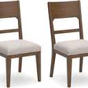 Signature Design by Ashley Cabalynn Traditional Dining Chair Set, 2 Count, Brown & Tan
