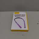 Glocusent Upgraded LED Neck Reading Light, Book Light for Reading in Bed, 30-min Timer, 3 Colors & 3 Brightness Adjustable, Rechargeable & Long Lasting, Perfect for Reading, Knitting (Slim-Medium, Purple)