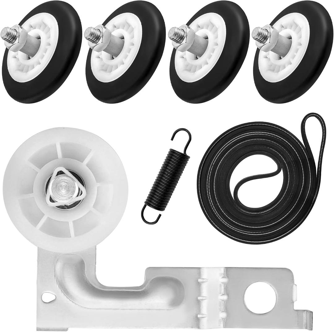 DLE2050W DLE5977W DLE3170W DLEX5170W DLE5955W DLE0442W DLGX7188RM Dryer Roller Kit for LG Kenmore, 4581EL2002L 4581EL2002C Dryer Drum Roller 4400EL2001F Dryer Belt and 4561EL3002A Dryer Idler Pulley