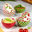 Holiday Fun 30 oz Porcelain Serving Bowls  Set of 6 Assorted Festive Designs  Christmas Pasta, Soup, or Snack Bowls  Perfect for Entertaining or Gifting  Dishwasher Safe