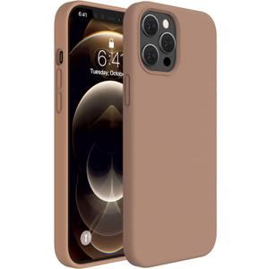 Miracase Compatible with iPhone 12 Pro Max Case, [Soft Anti-Scratch Microfiber Lining], Liquid Silicone Case Gel Rubber Shockproof Drop Protection Phone Case for 12 Pro Max (Chocolate)
