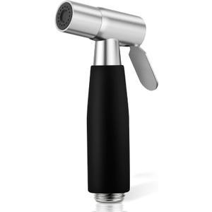 Handheld Bidet Sprayer Head,Stainless Steel Muslim Shower Head for Toilet,Adjustable Pressure Jet Sprayer for Feminine Hygiene and Pet Bath Bathroom Cloth Diaper Cleaning (Black)