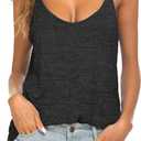 Tobrief Women's Sexy V Neck Halter Spaghetti Strap Backless Cami Tank Top (Gray, S)