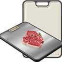 Stainless Steel Cutting Board, Double Sided Steel Cutting Boards for Kitchen, Stainless Steel/Wheat Straw Food-Grade Large Board for Meat, Non Toxic Cutting Board 1510