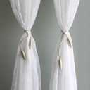 Valea Home 2 Pieces Curtain Tiebacks Clips Creative Window Drape Twist Tie Backs European Style Custom Made Curtain Holders Decorative Draperies Holdbacks, Beige