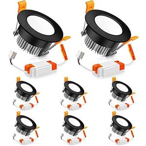 LEDLightsWorld 2 inch LED Recessed Lighting Dimmable Downlight, 3W(35W Equivalent), 3000K Warm White, Black LED Recessed Light with LED Driver (10 Pack)