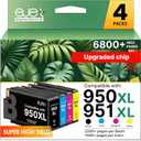 ejet 950XL and 951XL Ink Cartridges Combo Pack Replacement for HP 950 951 Ink Cartridges Combo Pack Use for OfficeJet Pro 8600 8610 8615 8620 8625 8100 8630 8660 276DW 251DW, Black Cyan Magenta Yellow