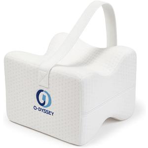 O-DYSSEY Orthopedic Knee Pillow for Side Sleepers  Memory Foam Leg Pillow for Hip, Sciatica & Back Pain Relief  Ergonomic Design with Washable Cover for Better Alignment & Comfortable Sleep