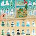 Christmas Tree 24 Sea Glass Advent Calendar Miniature Ornaments Ocean Themed Countdown Decoration & Collectible Gift(1PCS)