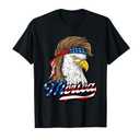 Merica - Patriotic USA Eagle of Freedom - 4th of July T-Shirt Medium