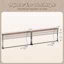 Huuger 110.2 Inch Behind Couch Table with Power Outlets, 23.9-34.4 Height Adjustable Range, Sofa Tables Narrow Long with USB-C Ports, Extra-Long Slim Console Table, for Small Spaces, Rustic Brown