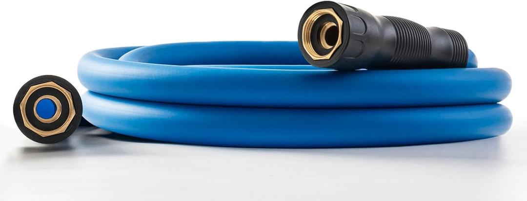 5/8" Female to Female Hot/Cold Water Leader Hose 3ft, -50 to 190 Flexible,Burst 600 Psi 3/4" Brass Fittings with Swivel Grip Handle for Outdoor,Yard, Farm, Blue