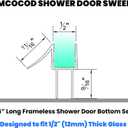 36" Shower Door Bottom Seal Strip for 1/2" (12mm) Glass – Ultra Clear Polycarbonate Shower Door Sweep, Single Pack