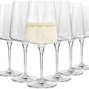 Krosno White and Sparkling Wine Glasses, 6 piece set, 13.52 oz, Infinity Collection, Elegant, Crystal Glass, Lead-free Glass, Dishwasher Safe, Made in Europe
