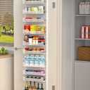 Over the Door Pantry Organizer, 10-Tier Over the Door Organizer with Adjustable Basket, Pantry Door Organization for Pantry Kitchen Storage Room Spice Rack, White
