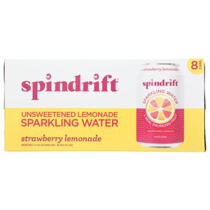 SPINDRIFT Strawberry Lemonade Sparkling Water 8pk, 12 FZ, Best By 01/24/26
